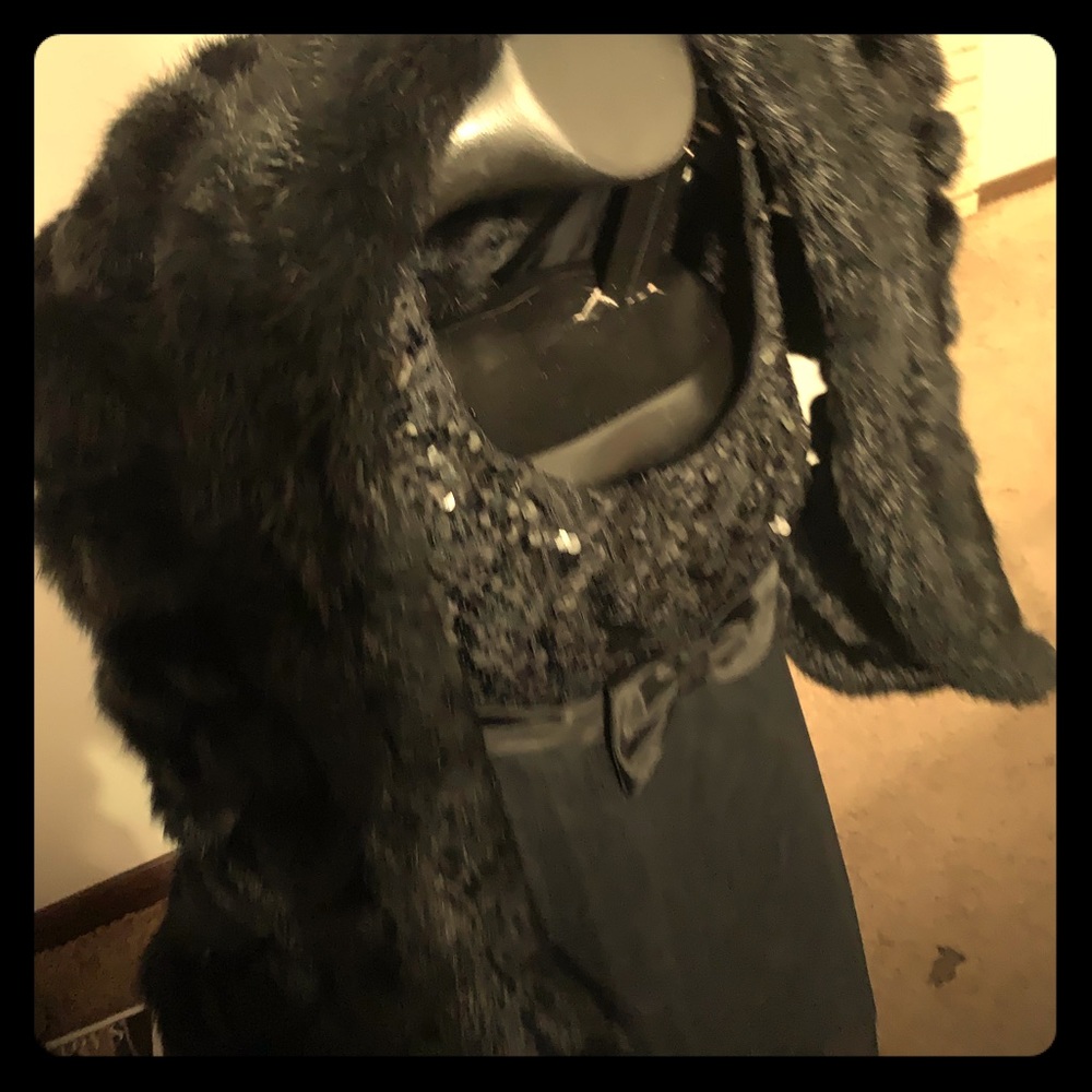 Foux Fur Stole (Black)